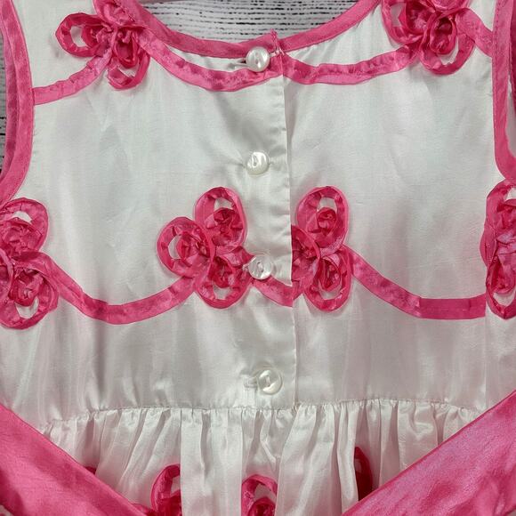 Jona Michelle Girl's Dress w/ Pink Accents and Bow Size 7 - Picture 10 of 11